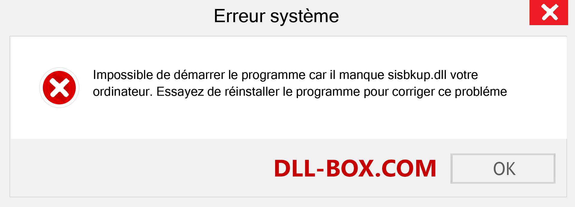 Le fichier sisbkup.dll est manquant ?. Télécharger pour Windows 7, 8, 10 - Correction de l'erreur manquante sisbkup dll sur Windows, photos, images